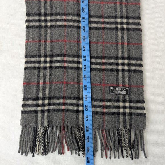 Burberry Lambswool Plaid Scarf Gray Unisex | Warm Soft Luxury | Fast Shipping - Picture 6 of 7
